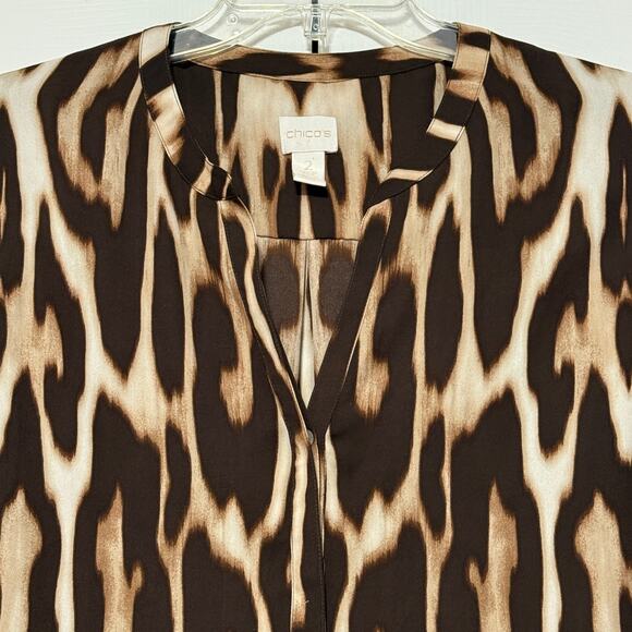 Chico's Animal Print Blouse/Tunic, Size 2 - Picture 4 of 6
